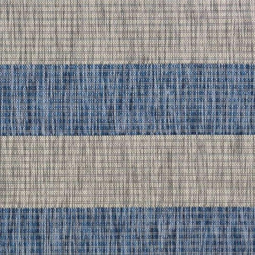 8' X 10' Blue And Gray Indoor Outdoor Area Rug