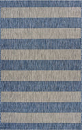 8' X 10' Blue And Gray Indoor Outdoor Area Rug