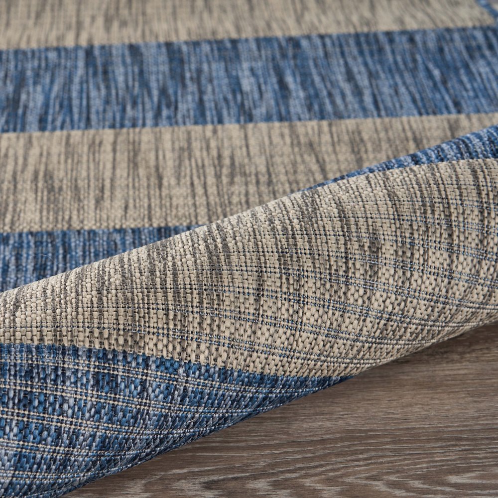 8' X 10' Blue And Gray Indoor Outdoor Area Rug