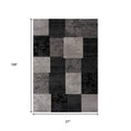 13' Gray And Black Geometric Shag Runner Rug