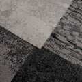 13' Gray And Black Geometric Shag Runner Rug