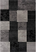 13' Gray And Black Geometric Shag Runner Rug