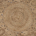 6' Natural Jute Abstract Geometric Hand Braided Round Rug