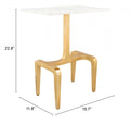 Marble Look End Table - Gold Finish