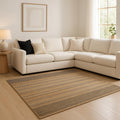 8' X 10' Tan And Black Jute Flatweave Handmade Area Rug