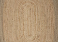 7' X 9' Natural Jute Hand Braided Oval Rug
