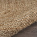 5' X 7' Natural Jute Hand Braided Oval Rug