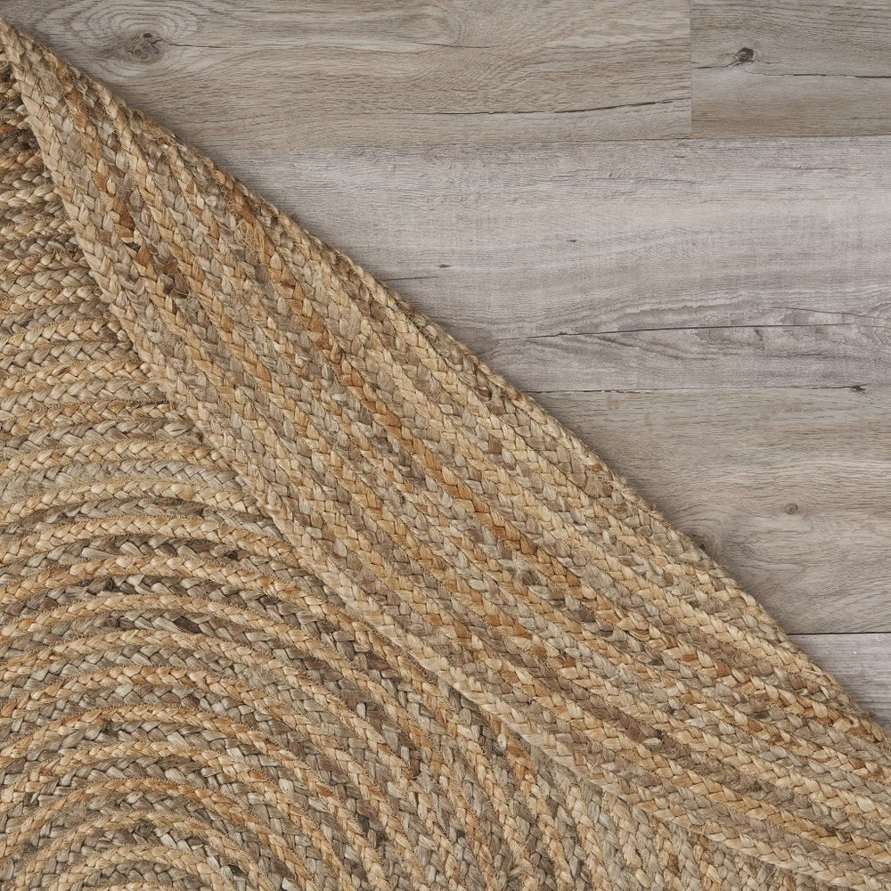 7' X 9' Natural Jute Hand Braided Oval Rug