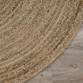7' X 9' Natural Jute Hand Braided Oval Rug