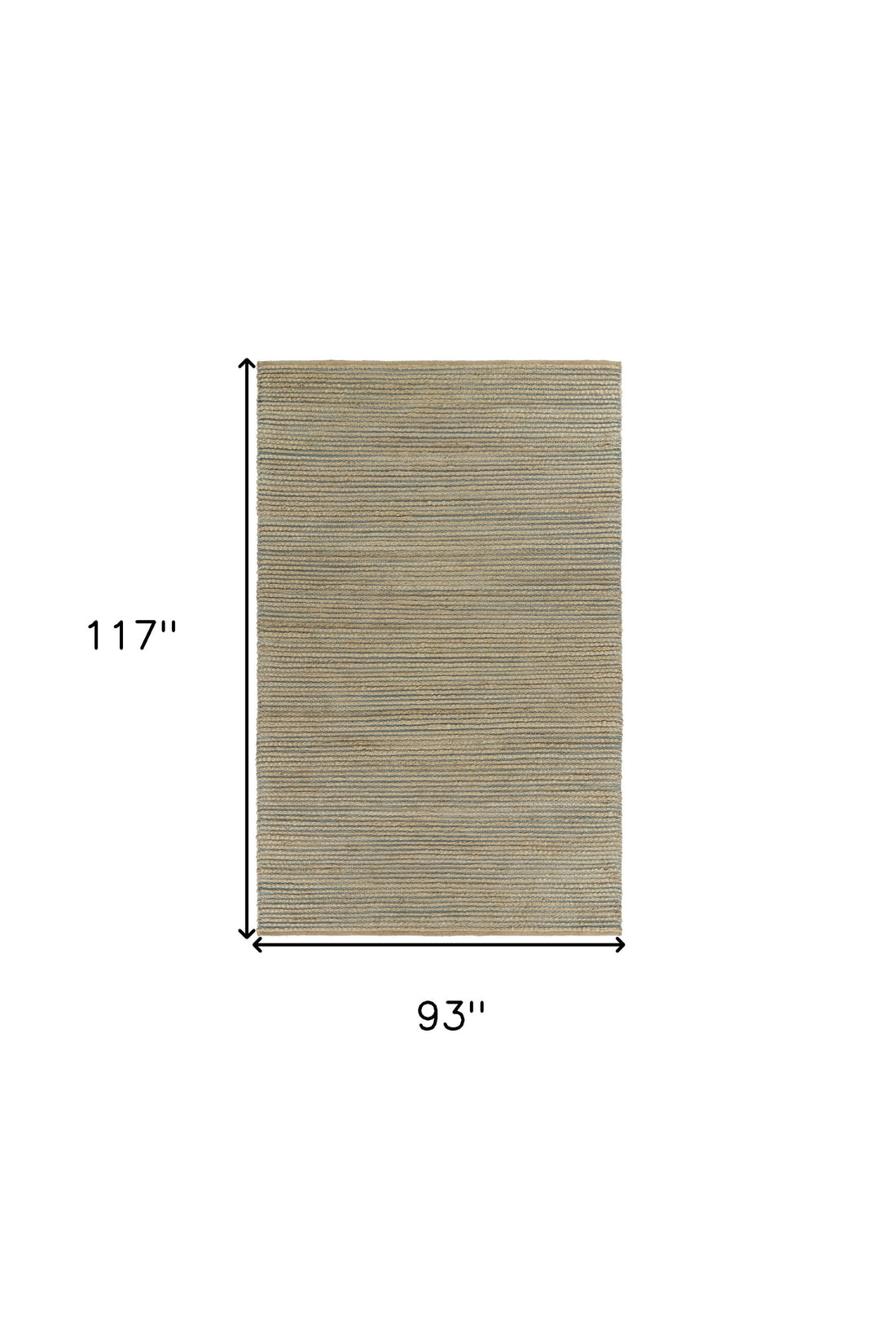 8' X 10' Tan and Blue Undertone Striated Area Rug