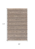 8' X 10' Black and Blush Chevron Stripe Area Rug