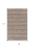 8' X 10' Black and Blush Chevron Stripe Area Rug