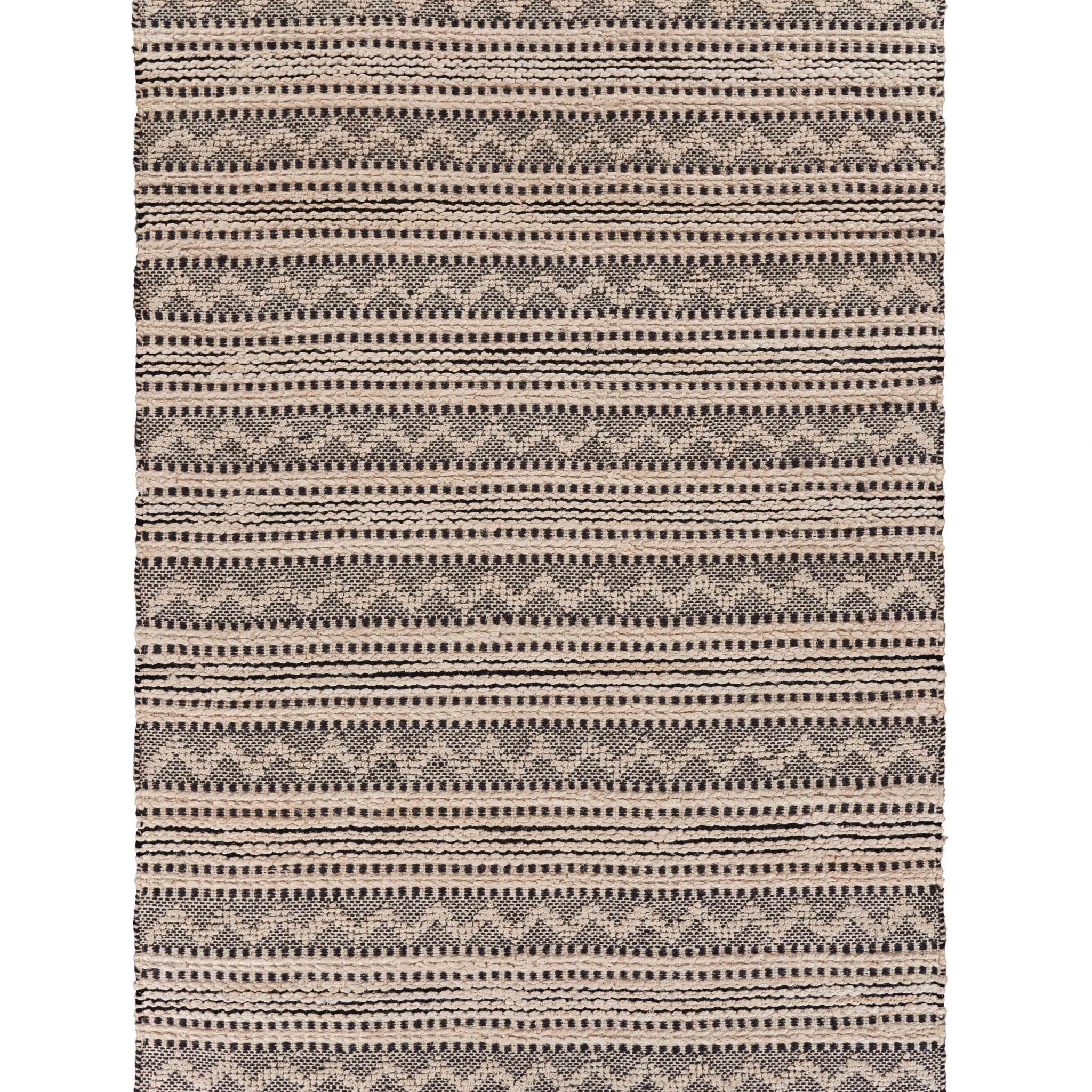 8' X 10' Black and Blush Chevron Stripe Area Rug