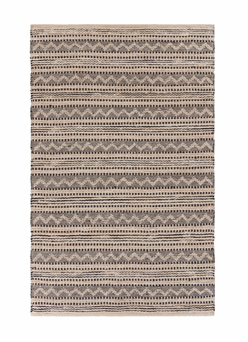 8' X 10' Black and Blush Chevron Stripe Area Rug