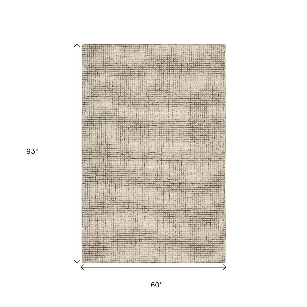 8' X 10' Tan Wool Hand Loomed Area Rug