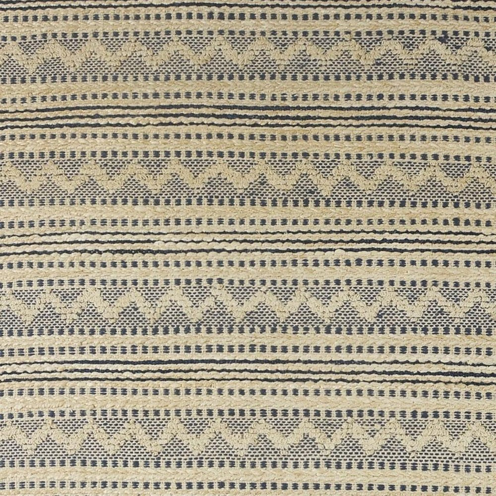 8' X 10' Blue and Beige Chevron Striped Area Rug