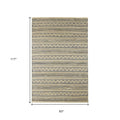 8' X 10' Blue and Beige Chevron Striped Area Rug