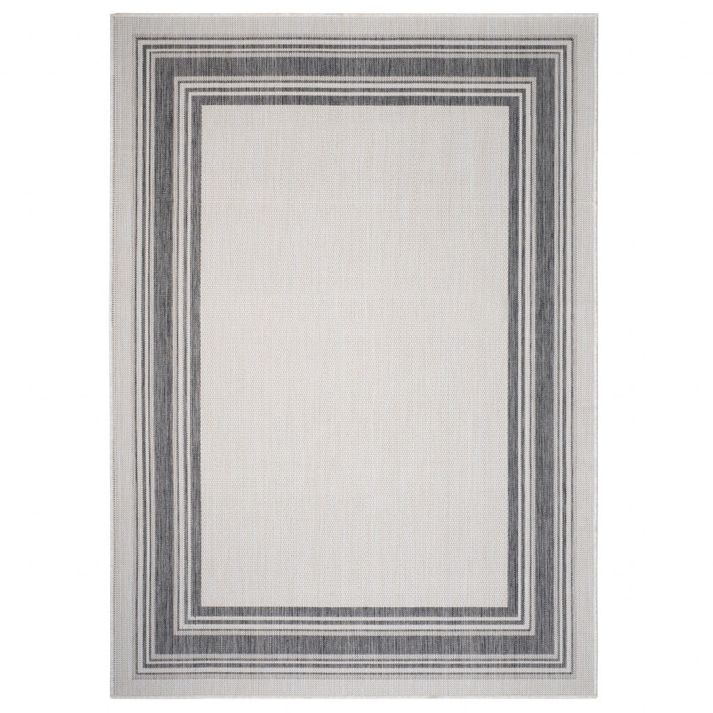 5' X 7' Gray Indoor Outdoor Area Rug