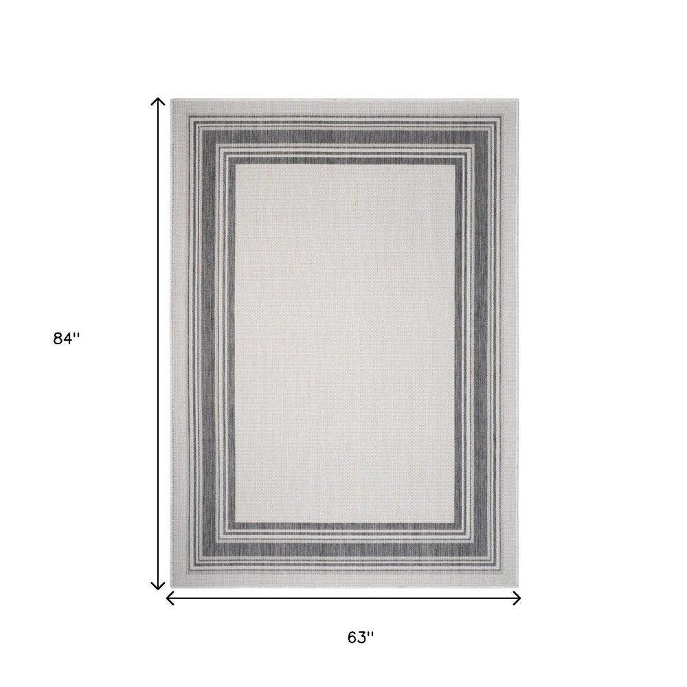 8' X 10' Gray Indoor Outdoor Area Rug