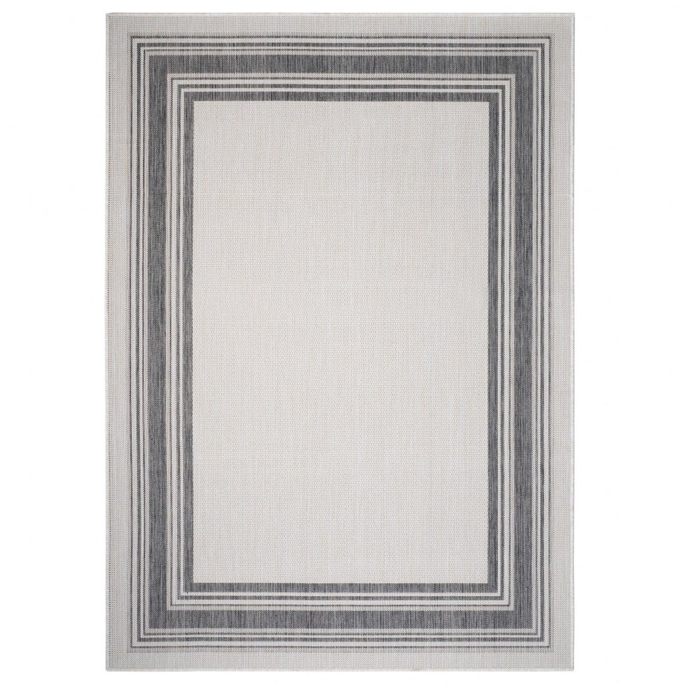 8' X 10' Gray Indoor Outdoor Area Rug