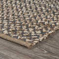 6' Natural and Gray Chevron Hand Woven Jute Runner Rug