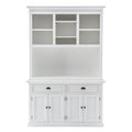 White Solid Wood Adjustable Two Tier Bookcase