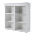 87" White Solid Wood Adjustable Four Tier Bookcase