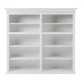 87" White Solid Wood Adjustable Four Tier Bookcase