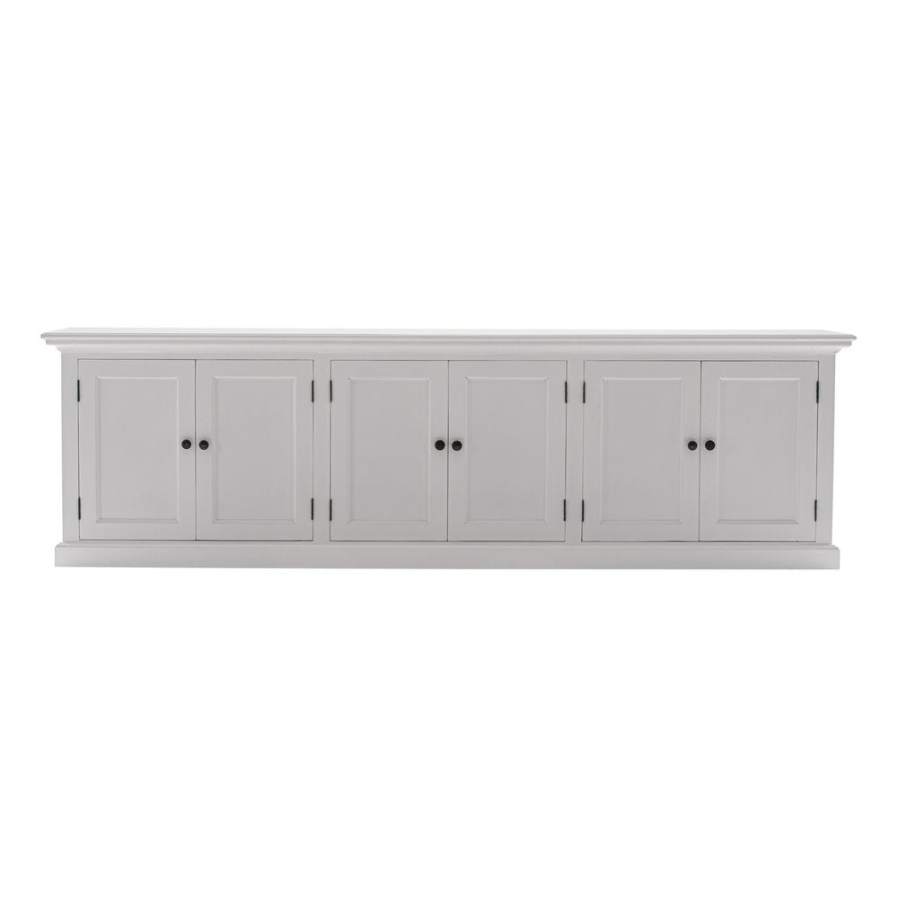 71" White Solid Wood Frame Dining Hutch With Multiple Shelves And Three Drawers