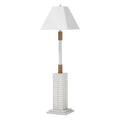63" White Polyresin Floor Lamp With White Linen Shade