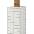 63" White Polyresin Floor Lamp With White Linen Shade