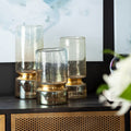 13" Gold Abstract Cylinder Metal Table Vase