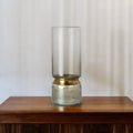 13" Gold Abstract Cylinder Metal Table Vase