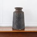 7" Brown Abstract Cylinder Ceramic Table Vase