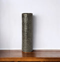 15" Black And Gold Abstract Cylinder Ceramic Table Vase