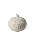 8" White Abstract Cylinder Ceramic Table Vase