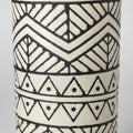 14" Cream Geometric Cylinder Ceramic Table Vase