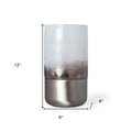 12" White Abstract Crystal Glass Cylinder Table Vase