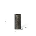 10" Black And Gold Abstract Cylinder Ceramic Table Vase