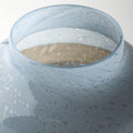 9" Blue And Brown Seeded Glass Table Vase