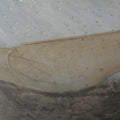 9" Blue And Brown Seeded Glass Table Vase