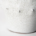 11" White Abstract Cylinder Ceramic Table Vase