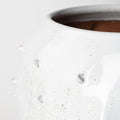 14" White Abstract Cylinder Ceramic Table Vase