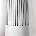 18" Black And White Abstract Cylinder Ceramic Table Vase