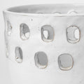 Set of Two White Abstract Cylinder Ceramic Table Vase
