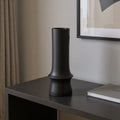 17" Black Abstract Cylinder Ceramic Table Vase