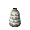 10" Gray And Ivory Geometric Cylinder Ceramic Table Vase