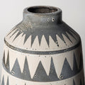 10" Gray And Ivory Geometric Cylinder Ceramic Table Vase