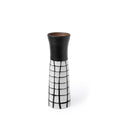 24" Black And White Abstract Cylinder Ceramic Table Vase
