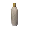 15" Brown Abstract Cylinder Crystal Glass Table Vase